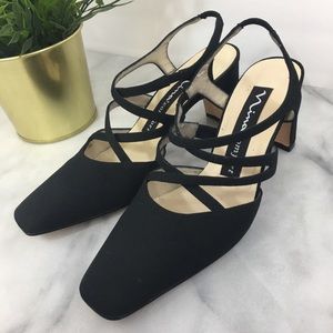 Nina Comfort Black Strappy Dress Shoes